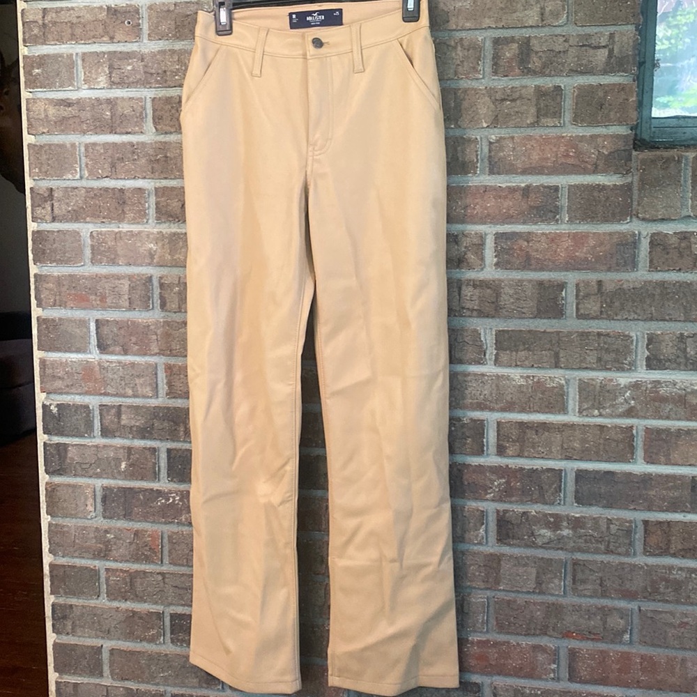 Vegan leather tan pants by Hollister waist 25 size 1R